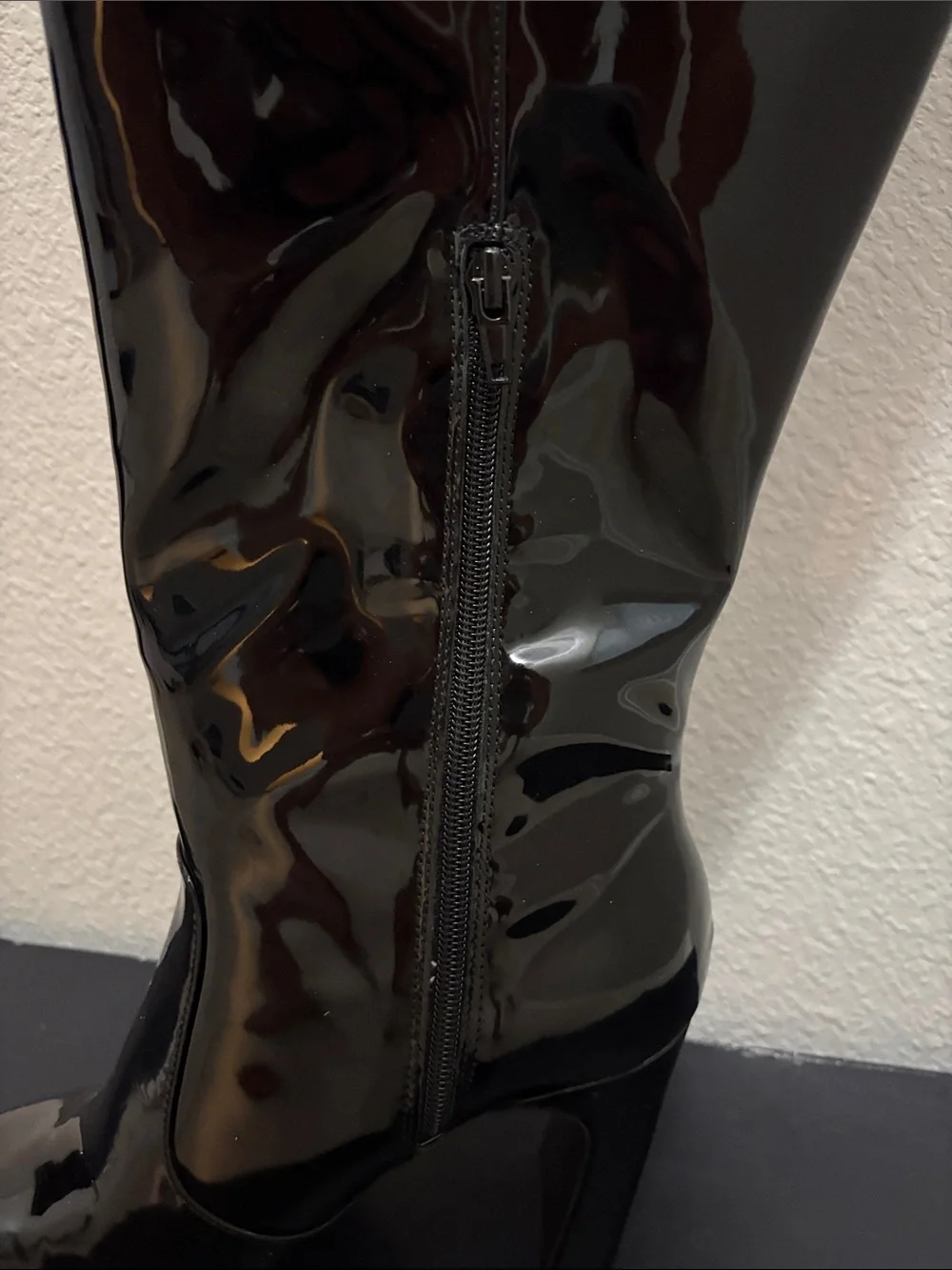 Black Patent Over-the-Knee Boots
